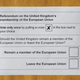 Papeleta para votar por la permanencia en la UE por parte de UK el 23 de junio pasado. Claudio Diviniza / Shutterstock